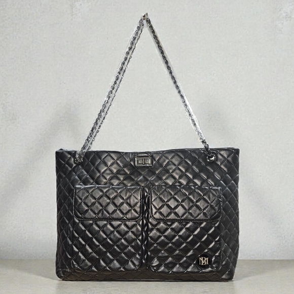 Badgley Mischka Handbags - Badgley Mischka Black Quilted Large Tote/ Shoulder Bag NWOT